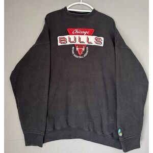 Vintage Logo Athletic Chicago Bulls Crewneck Sweatshirt Mens XL Embroidered NBA